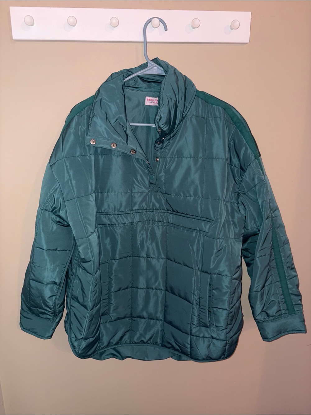 Women’s Teal Quilted Pullover Jacket